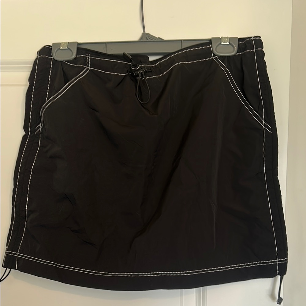 Black Skirt with White Stitching